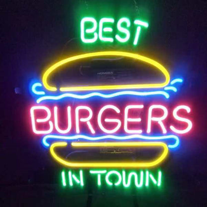Best Burgers in Town Neon Signs - ME597-  DRIVEN - 1
