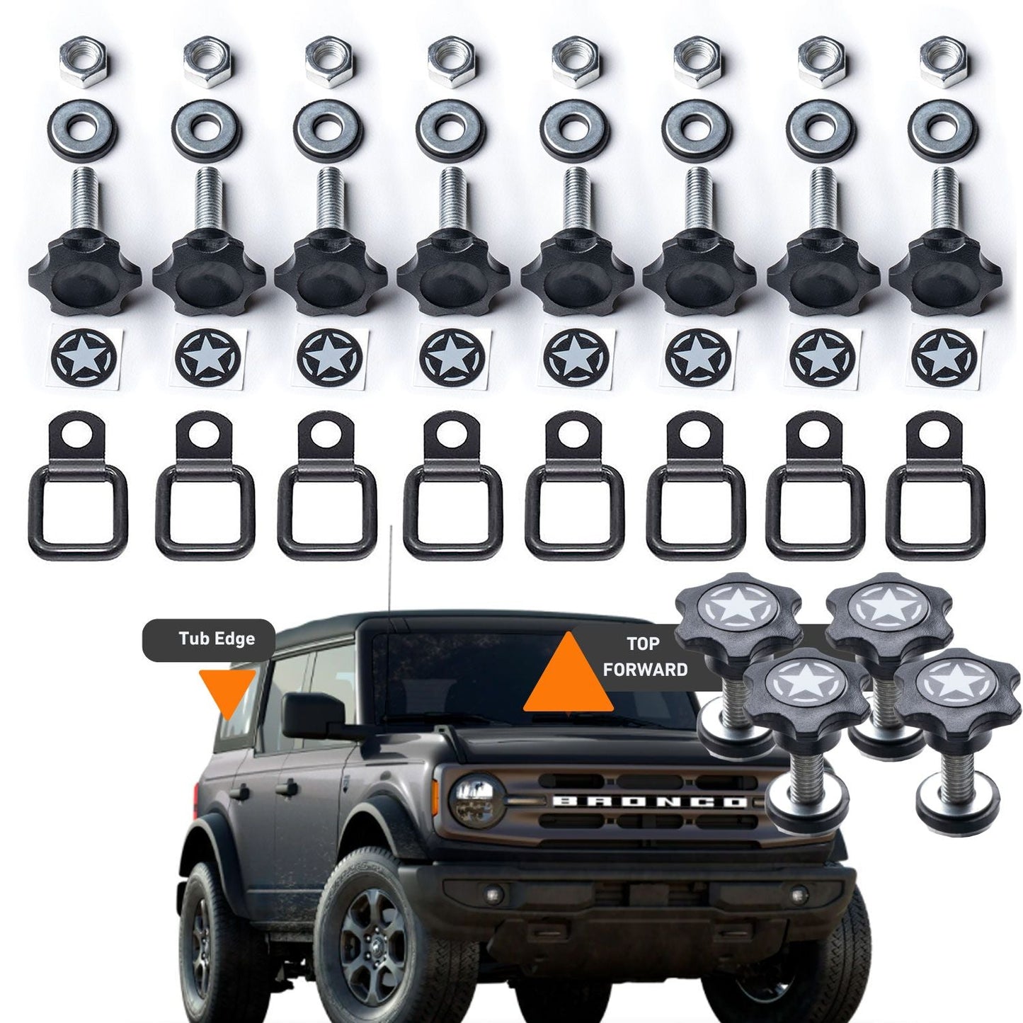 Bronco GP-Star Tie-Down Bolt Set - BRONCO-STAR-8-BRONCO-STAR-TDR8-BRON-STAR10-TDR8-BRON-STAR12-TDR8-TDR-8-  DRIVEN - 13