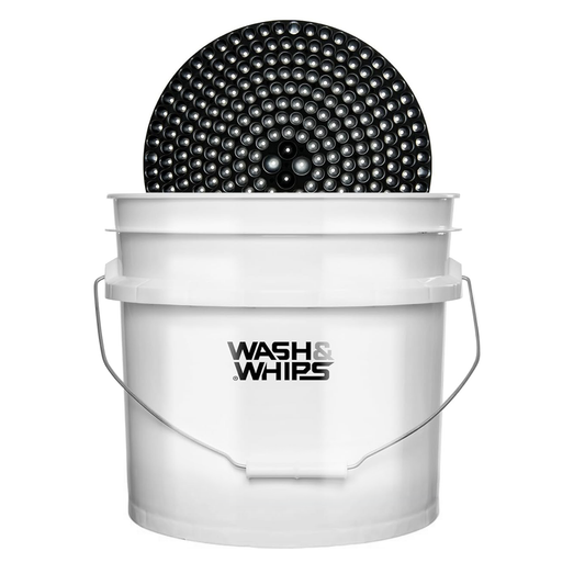 WASH&WHIPS | Chenille Premium Scratch-Free Microfiber Lint-Free Blue Wash Mitt 8" x 10"in & Black Pitstop Particle Interceptor - MFH1021-  DRIVEN - 2