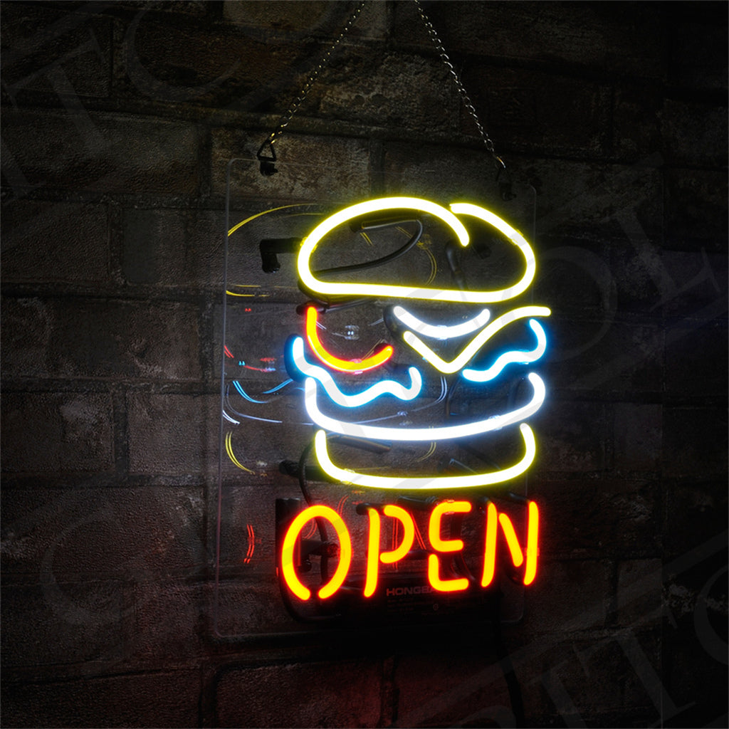 Burger Open Neon Signs - TN015-  DRIVEN - 3