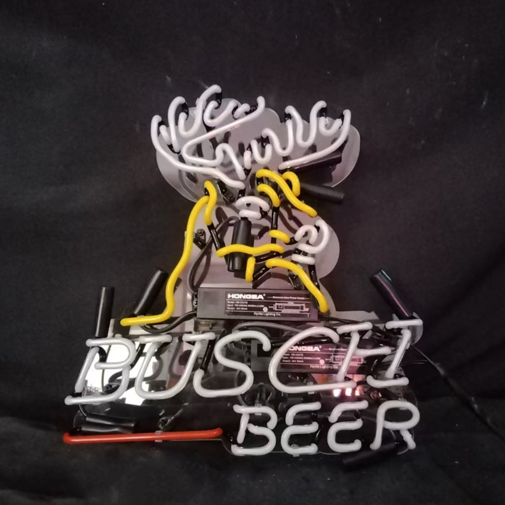 Busch Light Deer Stag Head Neon Signs Light - ME115B-  DRIVEN - 3
