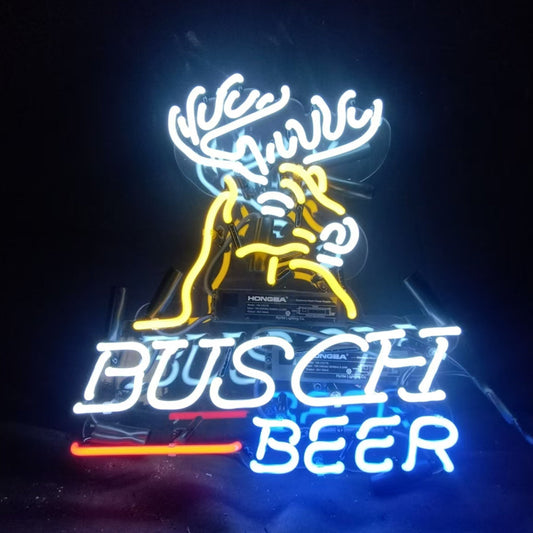 Busch Light Deer Stag Head Neon Signs Light - ME115B-  DRIVEN - 1