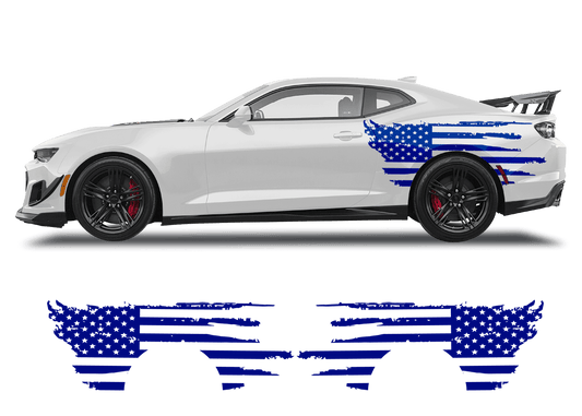 Chevrolet Camaro Side American Flag - 1001-1001-1001-1001-1001-  DRIVEN - 2