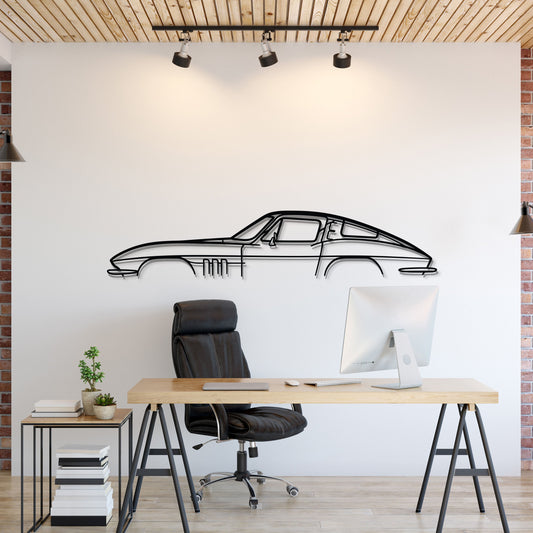 Corvette C2 Metal Car Wall Art - MT0914 - MT0914B49L-MT0914B69L-MT0914B80L-MT0914B99L-MT0914B120L-  DRIVEN - 1