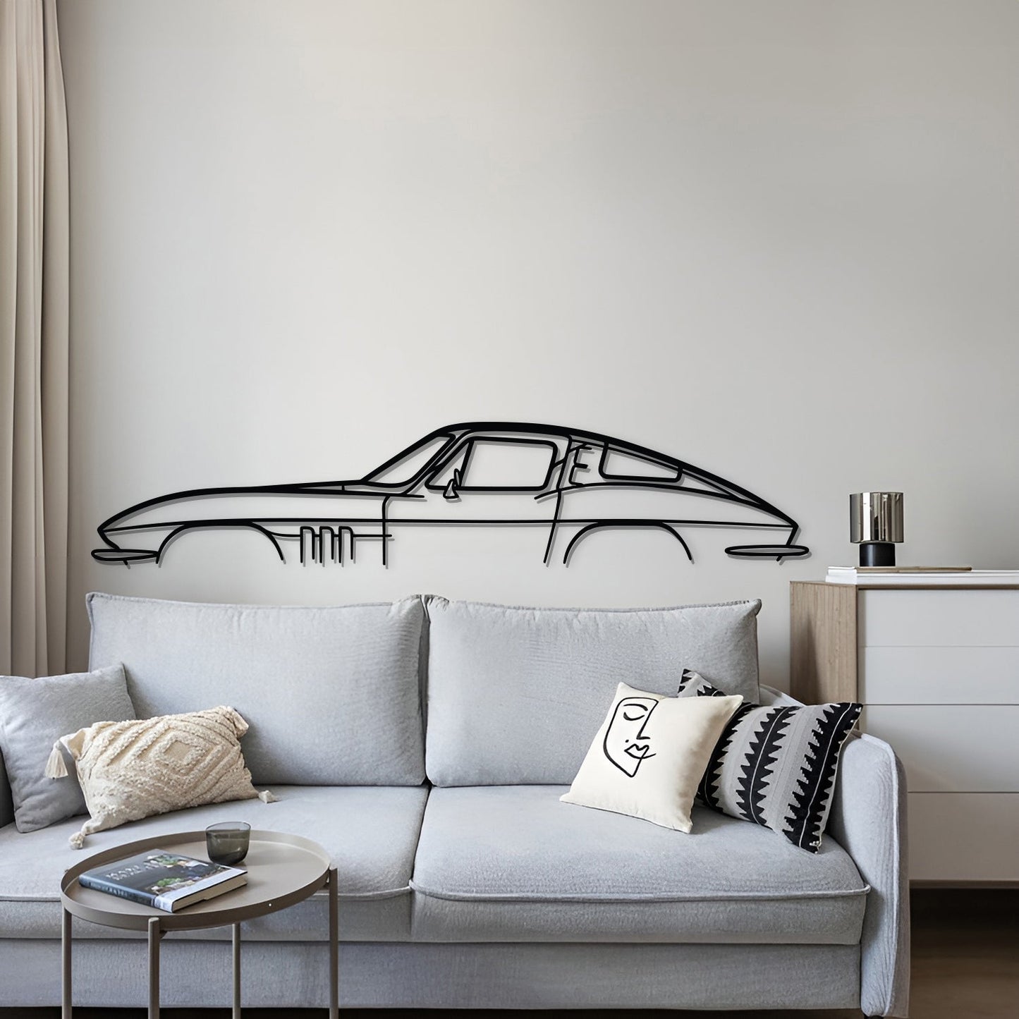 Corvette C2 Metal Car Wall Art - MT0914 - MT0914B49L-MT0914B69L-MT0914B80L-MT0914B99L-MT0914B120L-  DRIVEN - 4