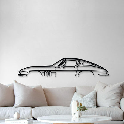 Corvette C2 Metal Car Wall Art - MT0914 - MT0914B49L-MT0914B69L-MT0914B80L-MT0914B99L-MT0914B120L-  DRIVEN - 5