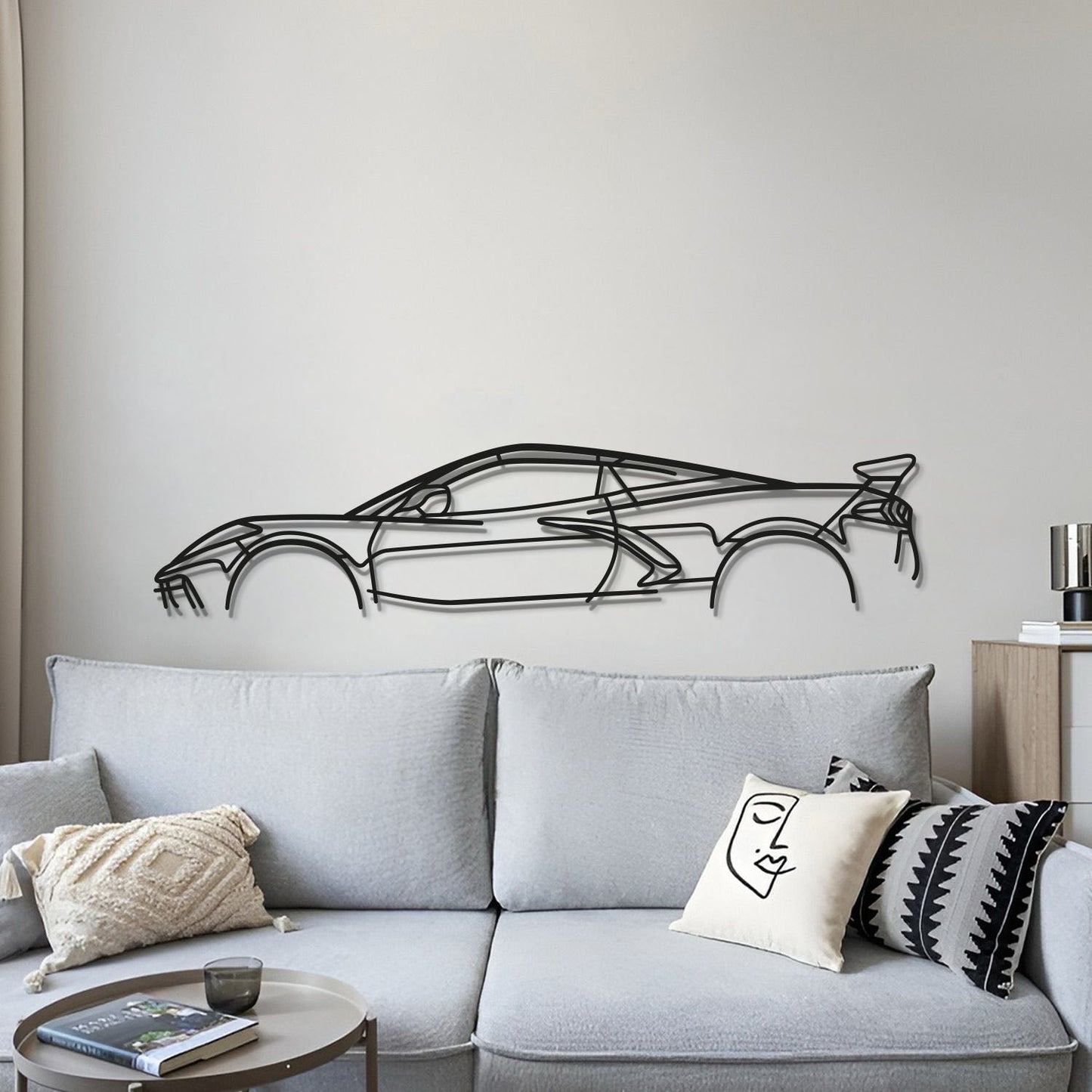 Corvette C8 Stingray Classic Metal Car Wall Art - MT0925 - MT0925B49L-MT0925B69L-MT0925B80L-MT0925B99L-MT0925B120L-  DRIVEN - 4