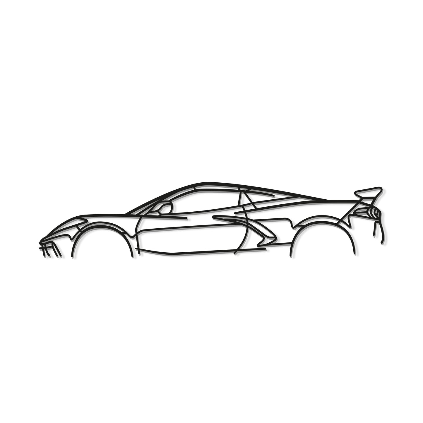 Corvette C8 Stingray Classic Metal Car Wall Art - MT0925 - MT0925B49L-MT0925B69L-MT0925B80L-MT0925B99L-MT0925B120L-  DRIVEN - 8