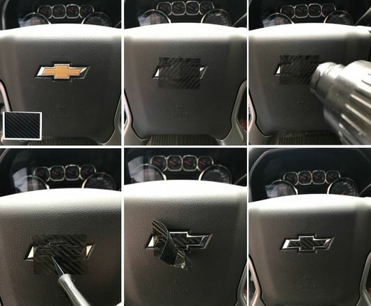 Steering Wheel Bowtie Overlay Decal - 2012-2015 Camaro - 20142015-Cam:SWO-01-20142015-Cam:SWO-02-sku-44804476043451-sku-44804476076219-20142015-Cam:SWO-03-  DRIVEN - 1