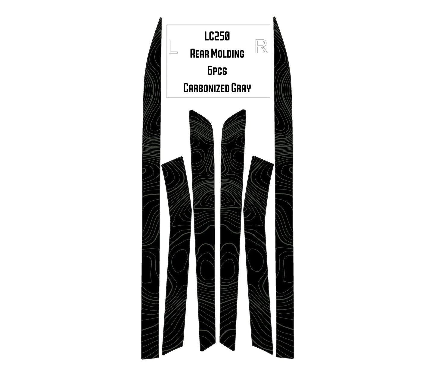 Topographic Rear Trim Overlays (6pcs) - 2024+ Land Cruiser / GX 550 - 24LC250RTRIM6PC-WH-24LC250RTRIM6PC-ARG-24LC250RTRIM6PC-CBNG-24LC250RTRIM6PC-CG-24LC250RTRIM6PC-DS-  DRIVEN - 9