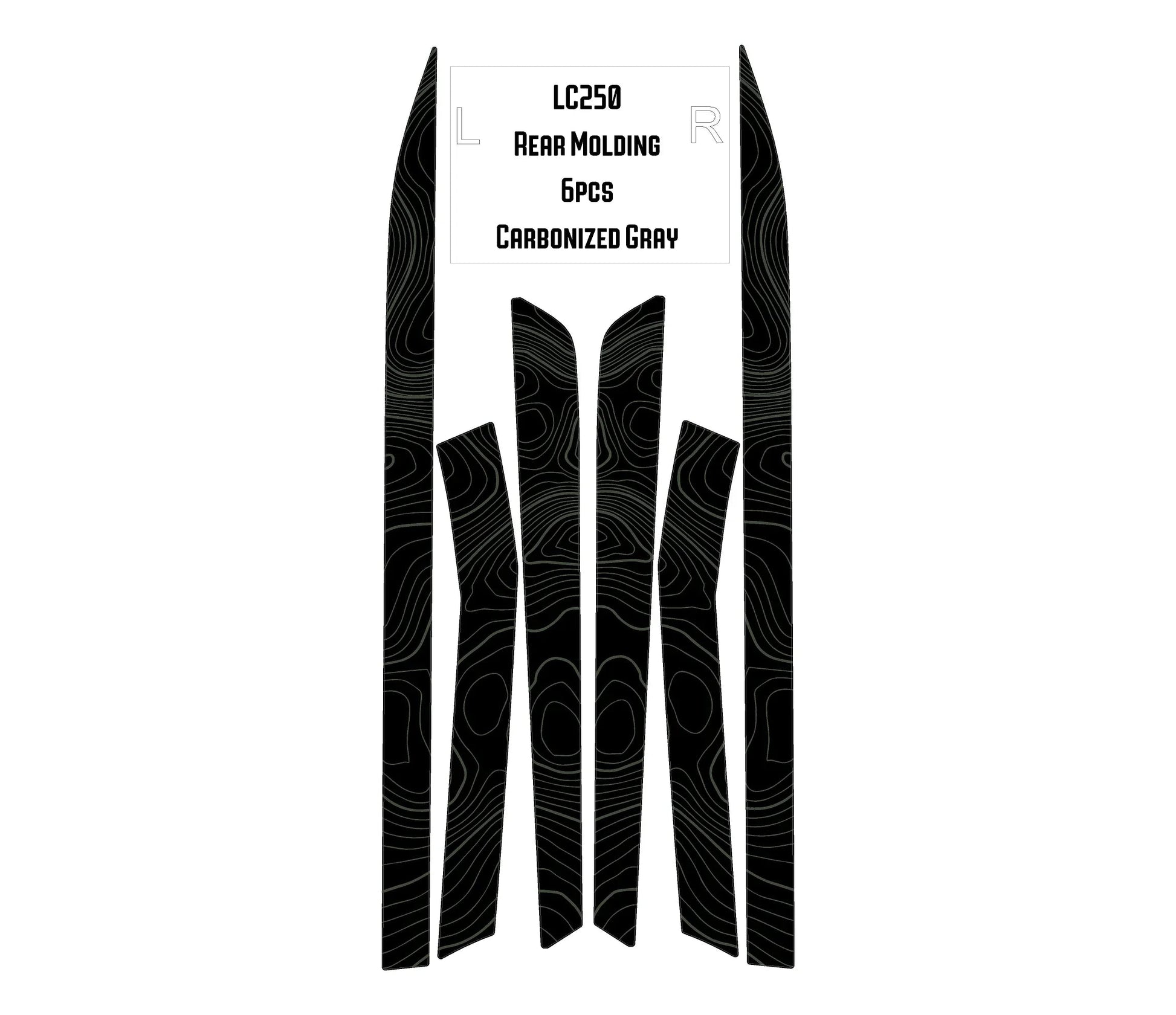 Topographic Rear Trim Overlays (6pcs) - 2024+ Land Cruiser / GX 550 - 24LC250RTRIM6PC-WH-24LC250RTRIM6PC-ARG-24LC250RTRIM6PC-CBNG-24LC250RTRIM6PC-CG-24LC250RTRIM6PC-DS-  DRIVEN - 9