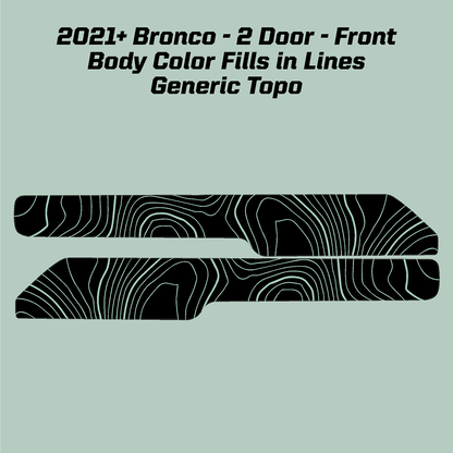 Topo Front Interior Upper Door Card Insert Overlays (Printed Series) - 2021+ Bronco 2 Door - 21BRNINTDRFU-TPAMBL-21BRNINTDRFU-TPA51L-21BRNINTDRFU-BLDAMBL-21BRNINTDRFU-BLDA51L-21BRNINTDRFU-BNKAMBL-  DRIVEN - 1