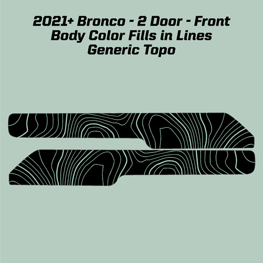 Topo Front Interior Upper Door Card Insert Overlays (Printed Series) - 2021+ Bronco 2 Door - 21BRNINTDRFU-TPAMBL-21BRNINTDRFU-TPA51L-21BRNINTDRFU-BLDAMBL-21BRNINTDRFU-BLDA51L-21BRNINTDRFU-BNKAMBL-  DRIVEN - 1