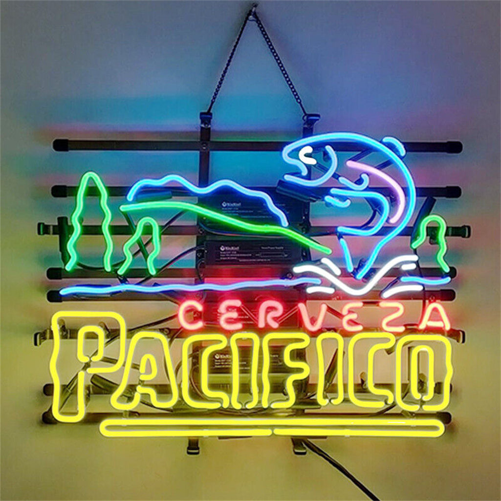 Cerveza Pacifico Go Fishing Neon Sign Light - MA007-  DRIVEN - 1