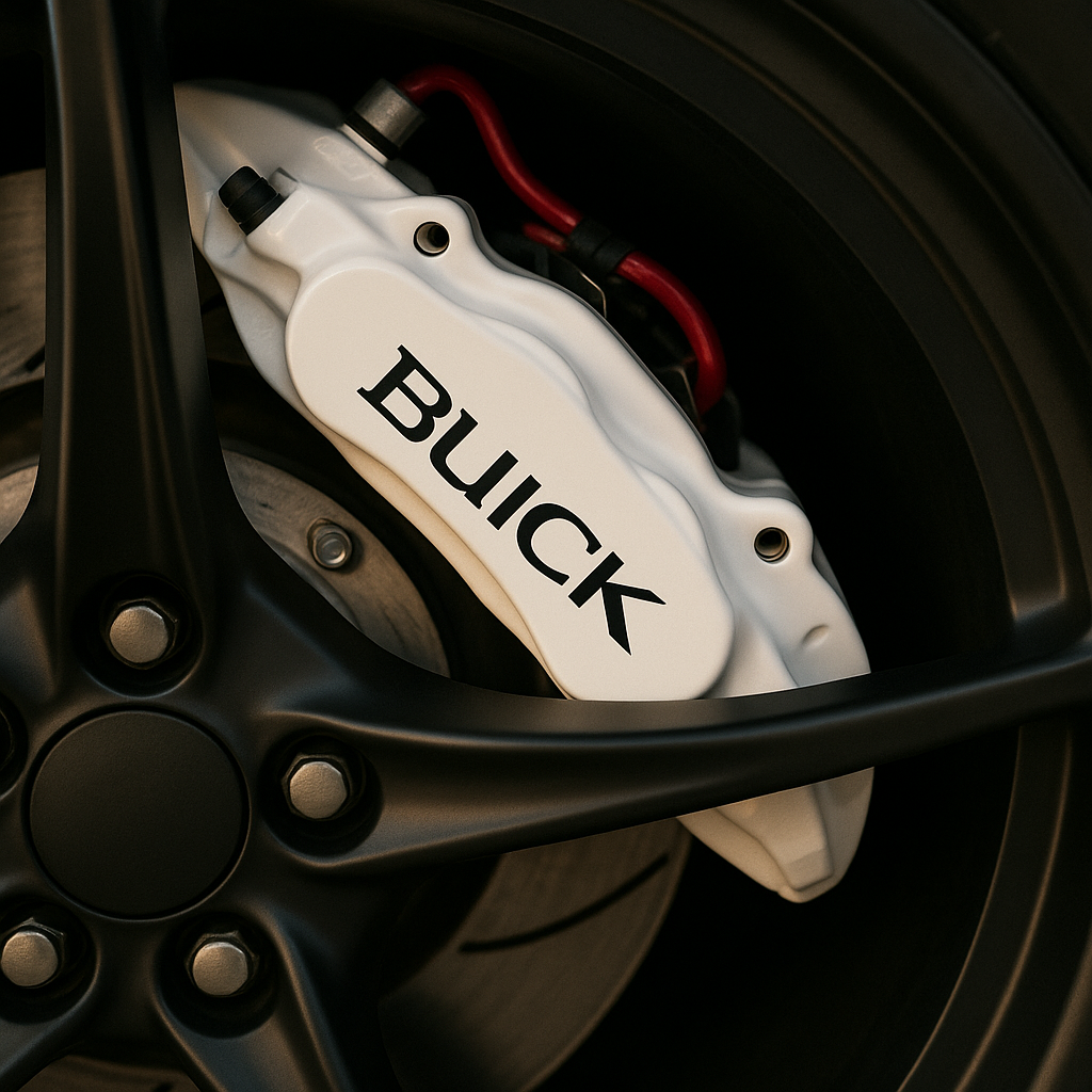 Buick Brake Caliper Decals – Universal Fit | Set of 8 (3" to 6") - sku-51796569161860-sku-51796569194628-sku-51796569227396-sku-51796569260164-sku-51796569292932-  DRIVEN - 1
