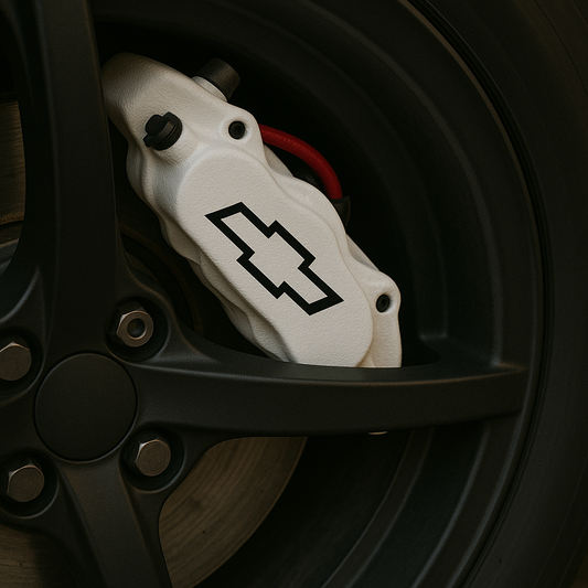 Chevrolet Brake Caliper Decals – Universal Fit | Set of 8 (3" to 6") - sku-51737567920260-sku-51737567953028-sku-51737567985796-sku-51737568018564-sku-51737568051332-  DRIVEN - 1