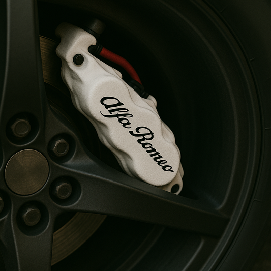Alfa Romeo Brake Caliper Decals – Universal Fit | Set of 8 (3" to 6") - sku-51796585840772-sku-51796585873540-sku-51796585906308-sku-51796585939076-sku-51796585971844-  DRIVEN - 1