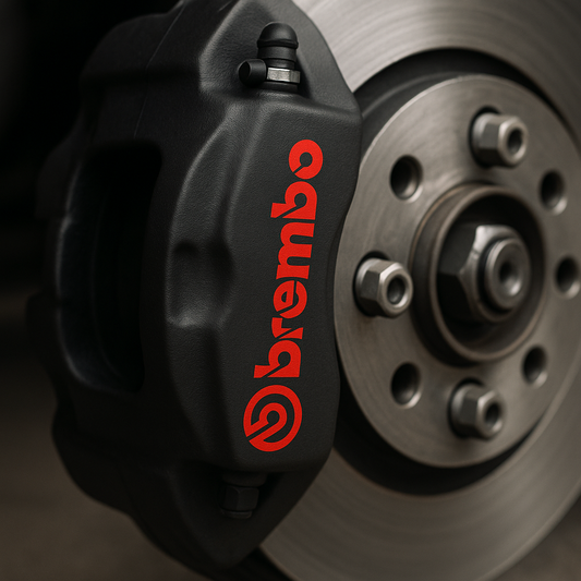 Brembo Brake Caliper Decal Kit – 4 Sets, Universal Fit (Multiple Sizes) - sku-51796606156932-sku-51796606189700-sku-51796606222468-sku-51796606255236-sku-51796606288004-  DRIVEN - 1