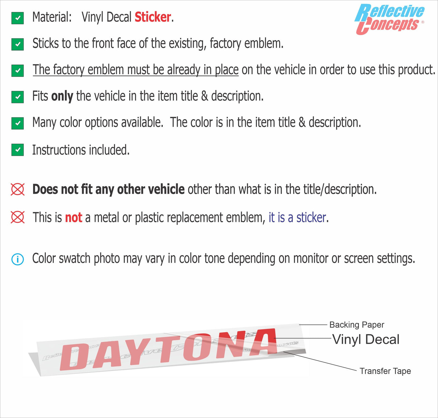 DAYTONA Dash Plaque Emblem Lettering Overlay Decal - 17-23 Charger - sku-44542914756795-sku-44542914789563-sku-44542914822331-sku-44542914855099-sku-44542914887867-  DRIVEN - 3