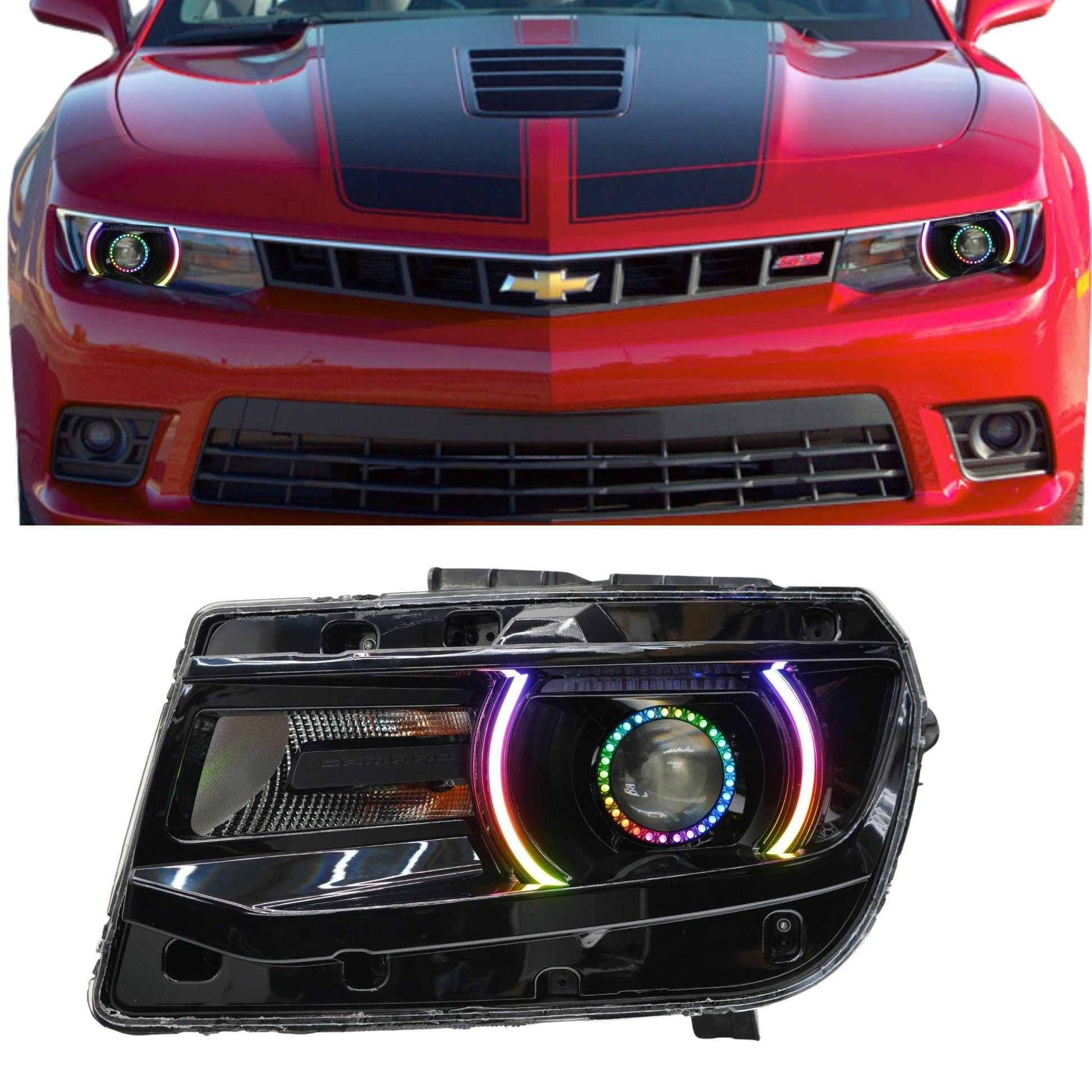 Chevrolet Camaro RS/SS Multicolor DRL Boards (2014-2015) - F14 | A12 | P2   - BX1-F14 | C15 | A12| P2   - BX3-F14 | C18 | B34 | A12 | P2   - BX3-F14 | C18 | C15 | B31 | B34 | A12 | P2   - BX4-G1x2 | A19 | P2   - BX1-  DRIVEN - 14