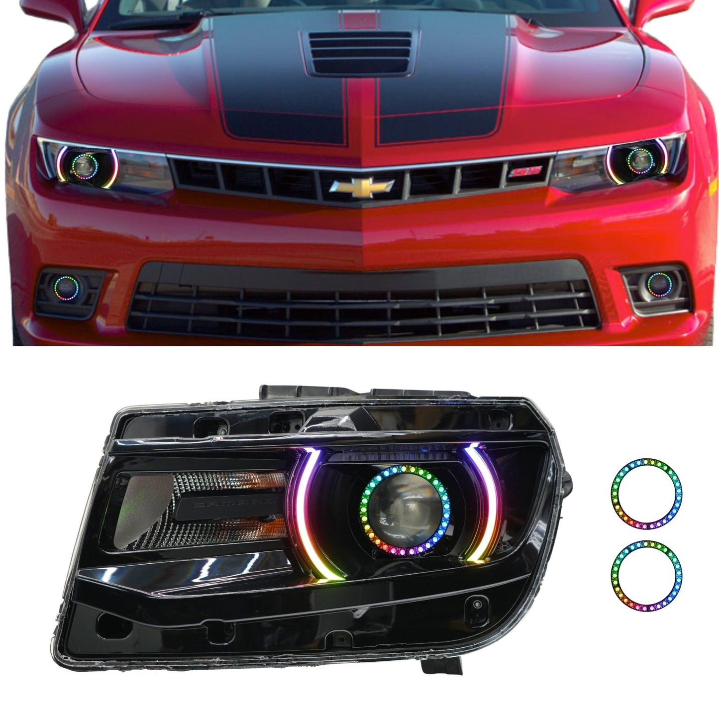 Chevrolet Camaro RS/SS Multicolor DRL Boards (2014-2015) - F14 | A12 | P2   - BX1-F14 | C15 | A12| P2   - BX3-F14 | C18 | B34 | A12 | P2   - BX3-F14 | C18 | C15 | B31 | B34 | A12 | P2   - BX4-G1x2 | A19 | P2   - BX1-  DRIVEN - 15