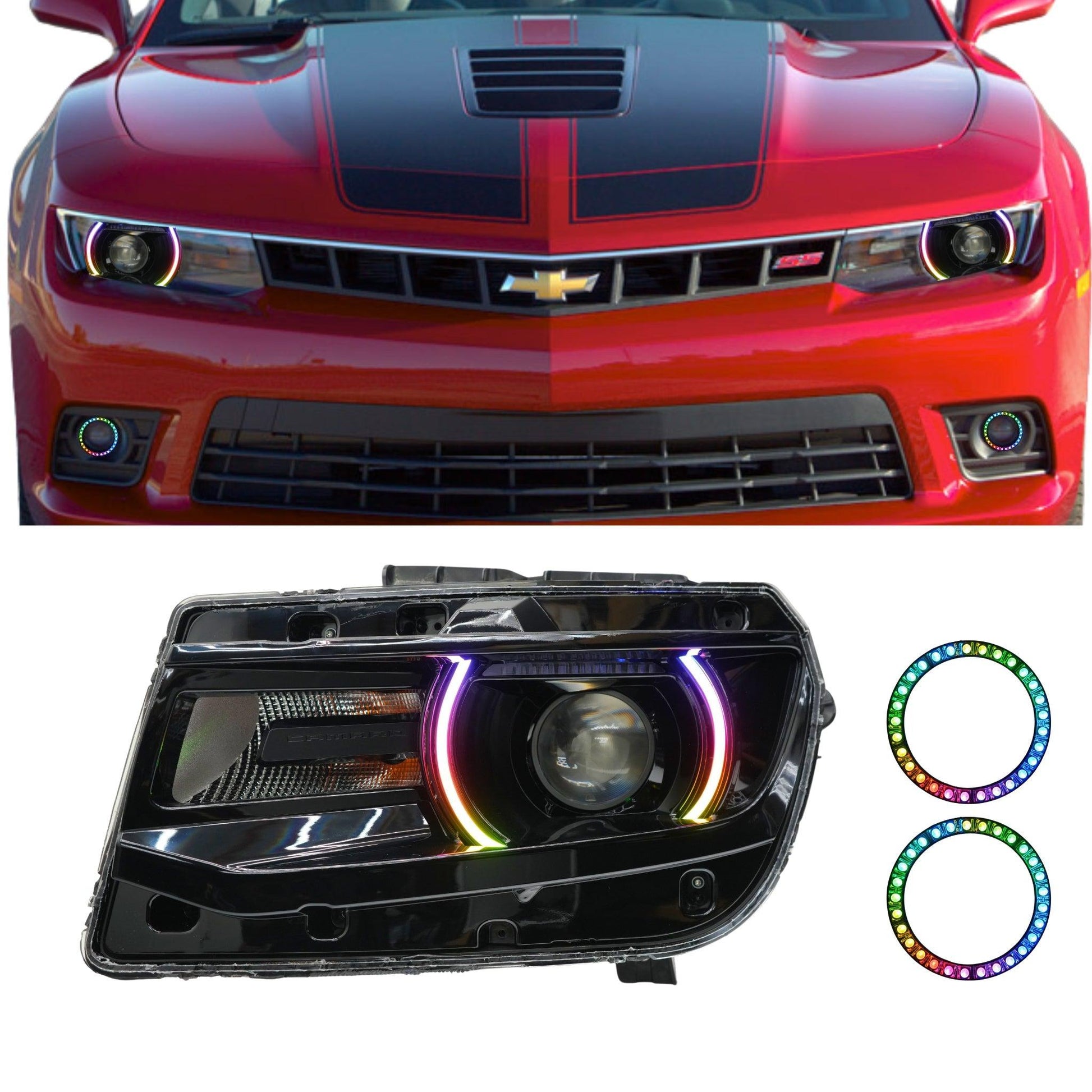 Chevrolet Camaro RS/SS Multicolor DRL Boards (2014-2015) - F14 | A12 | P2   - BX1-F14 | C15 | A12| P2   - BX3-F14 | C18 | B34 | A12 | P2   - BX3-F14 | C18 | C15 | B31 | B34 | A12 | P2   - BX4-G1x2 | A19 | P2   - BX1-  DRIVEN - 20