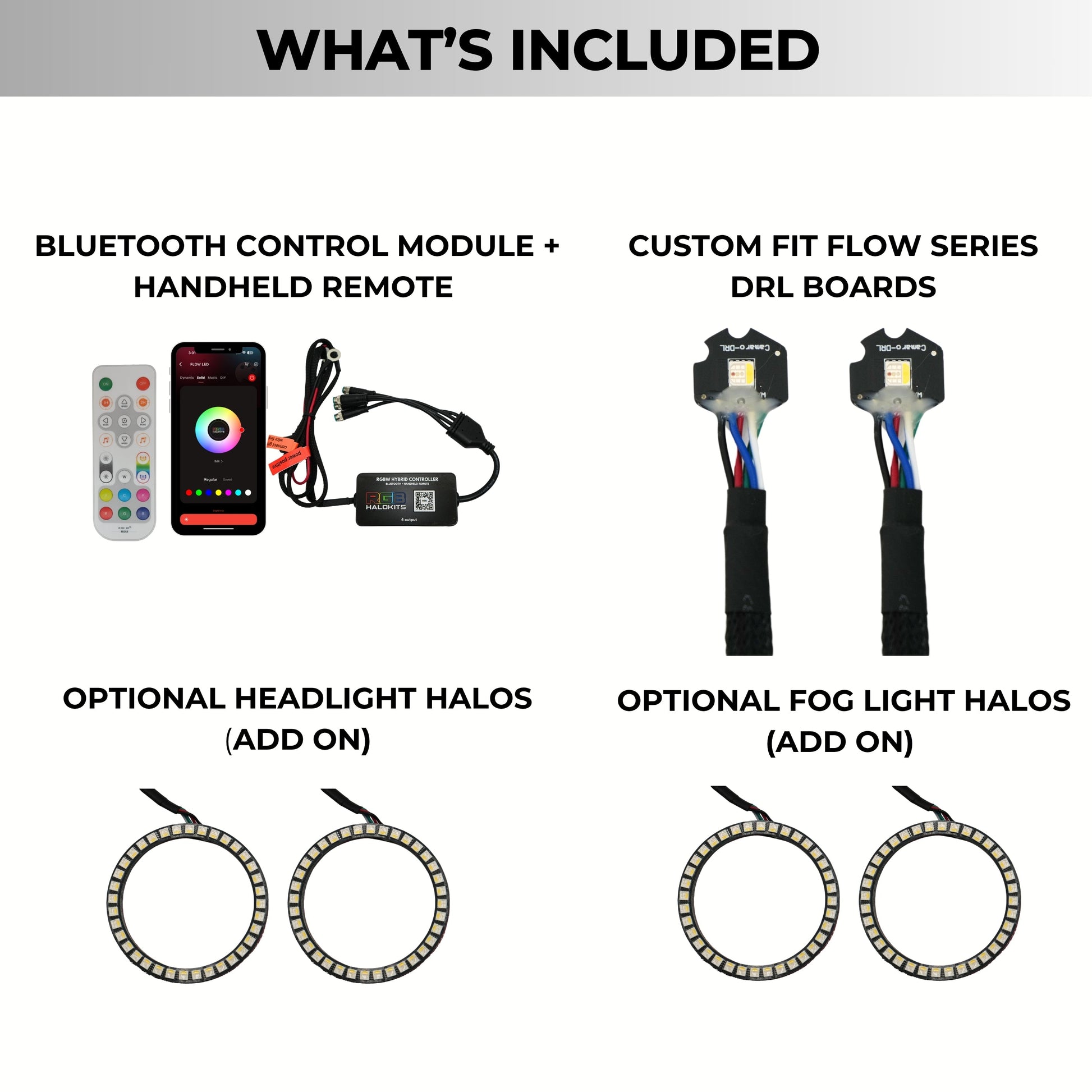 Chevrolet Camaro RS/SS RGBW DRL Boards (2010-2013) - F15 | A12 | P2   - BX1-F15 | C5 | B35 | A12 | P2   - BX3-F15 | C18 | B34 | A12 | P2   - BX3-F15 | C18 | C5 | B34 | B35 | A12 | P2   - BX4-  DRIVEN - 11