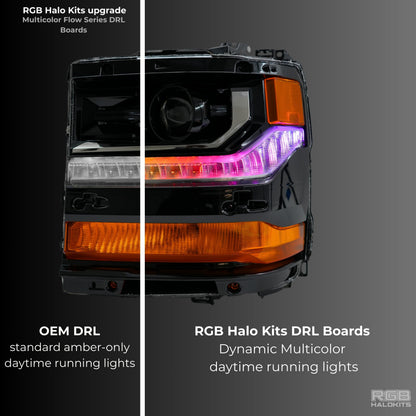 Chevrolet Silverado Multicolor Flow Series DRL Boards (2016-2018) - E5 | A20 | P2   - BX1-  DRIVEN - 4