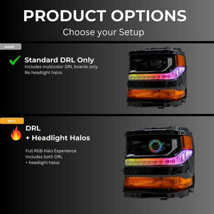 Chevrolet Silverado Multicolor Flow Series DRL Boards (2016-2018) - E5 | A20 | P2   - BX1-E5 | B13 | A20 | P2   - BX1-  DRIVEN - 7