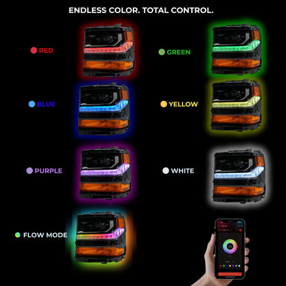 Chevrolet Silverado Multicolor Flow Series DRL Boards (2016-2018) - E5 | A20 | P2   - BX1-E5 | B13 | A20 | P2   - BX1-  DRIVEN - 8