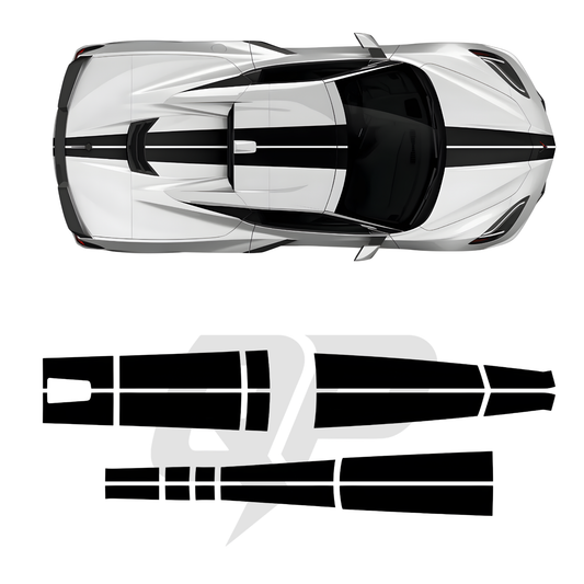 Chevrolet 2021-2025 Corvette C8 Top Roof Sticker Graphic Decal Kit - sku-51256833900676-sku-51256833933444-sku-51256833966212-sku-51256833998980-sku-51256834031748-  DRIVEN - 1