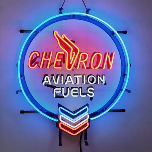 Chevron Aviation Fuels Gasoline Neon Signs - ME963-  DRIVEN - 1