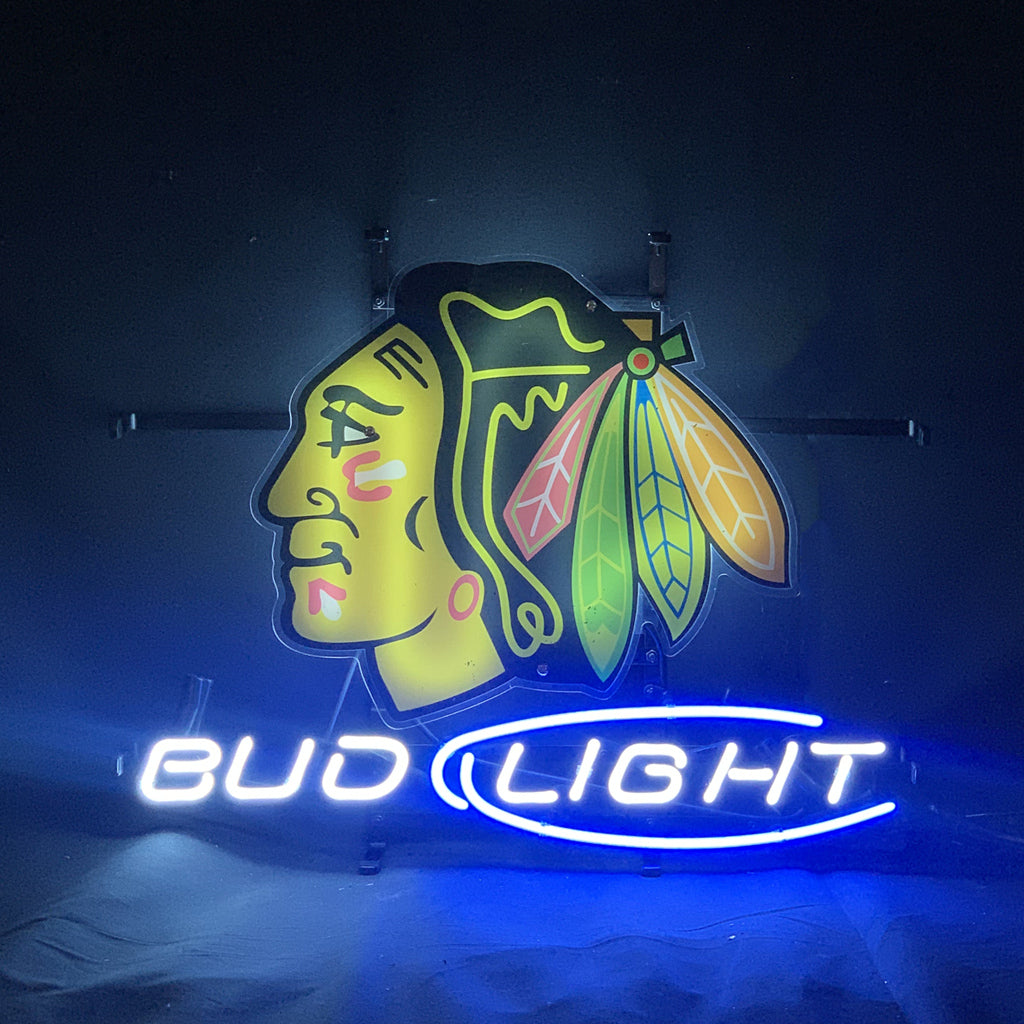 Chicago Blackhawks Hockey Bud Light Neon Signs Light - ME706-  DRIVEN - 3