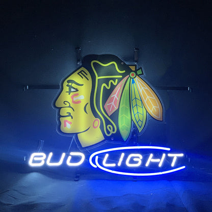 Chicago Blackhawks Hockey Bud Light Neon Signs Light - ME706-  DRIVEN - 3
