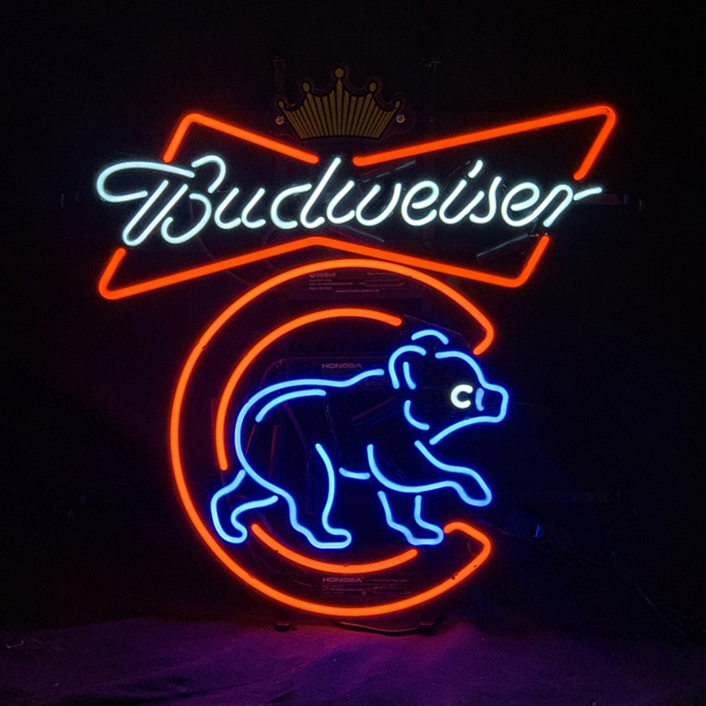 Chicago Cubs Budweiser Crown Neon Signs Light - MEX395-  DRIVEN - 2