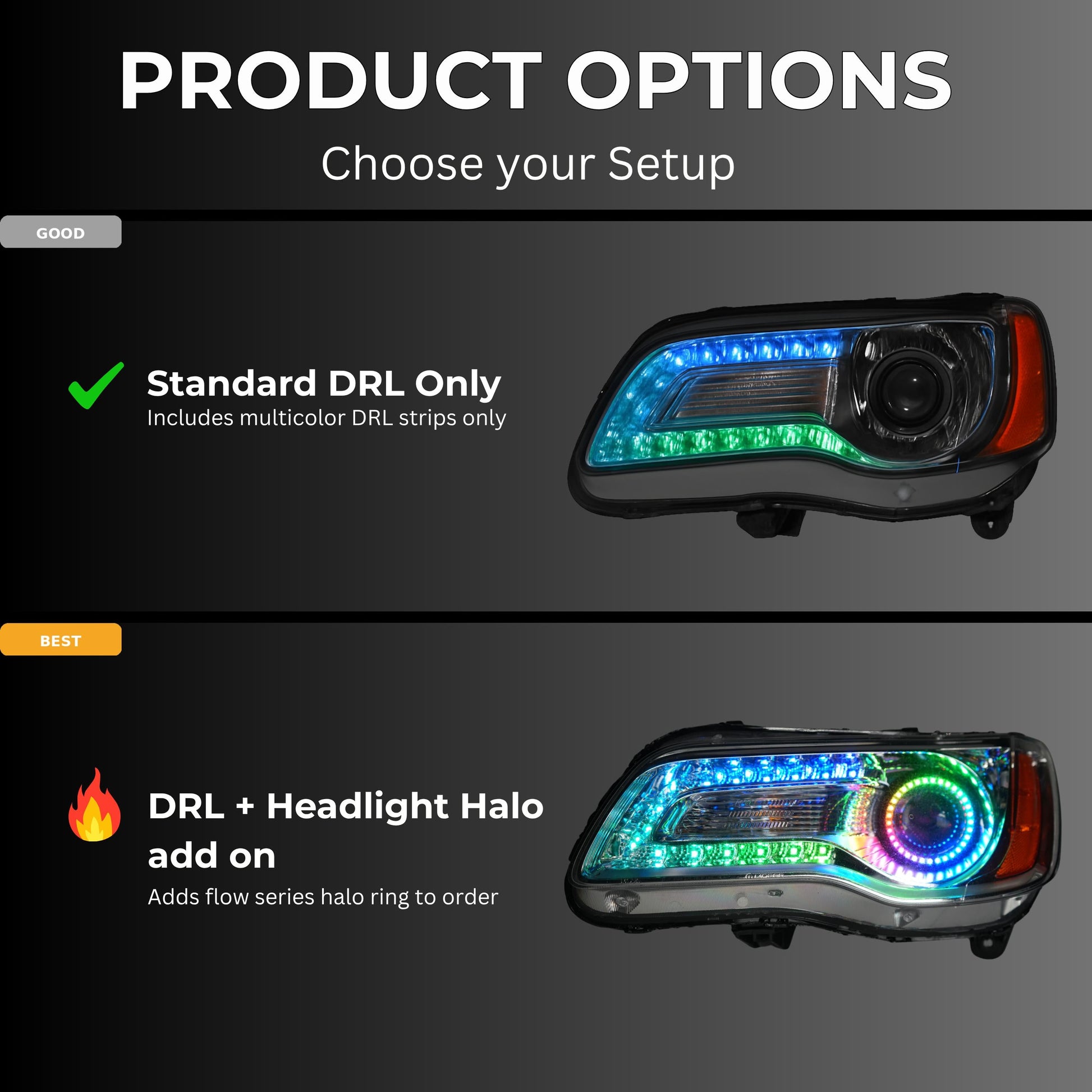 Chrysler 300 Multicolor DRL Boards (2011-2023) - F16 | A20 | P2   - BX3-F16 | B15| A20 | P2   - BX3-  DRIVEN - 11
