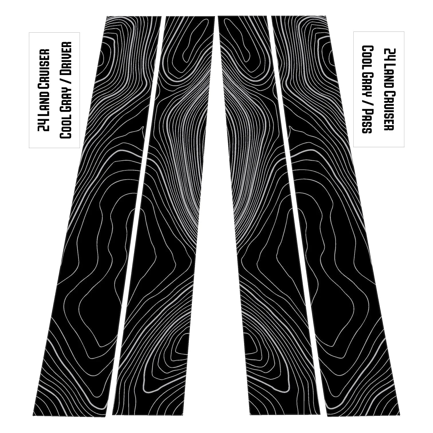 Topographic B Pillar Overlays - 2024+ Land Cruiser / GX 550 - 24LC250BPILLAR-WH-24LC250BPILLAR-ARG-24LC250BPILLAR-CBNG-24LC250BPILLAR-CG-24LC250BPILLAR-DS-  DRIVEN - 13