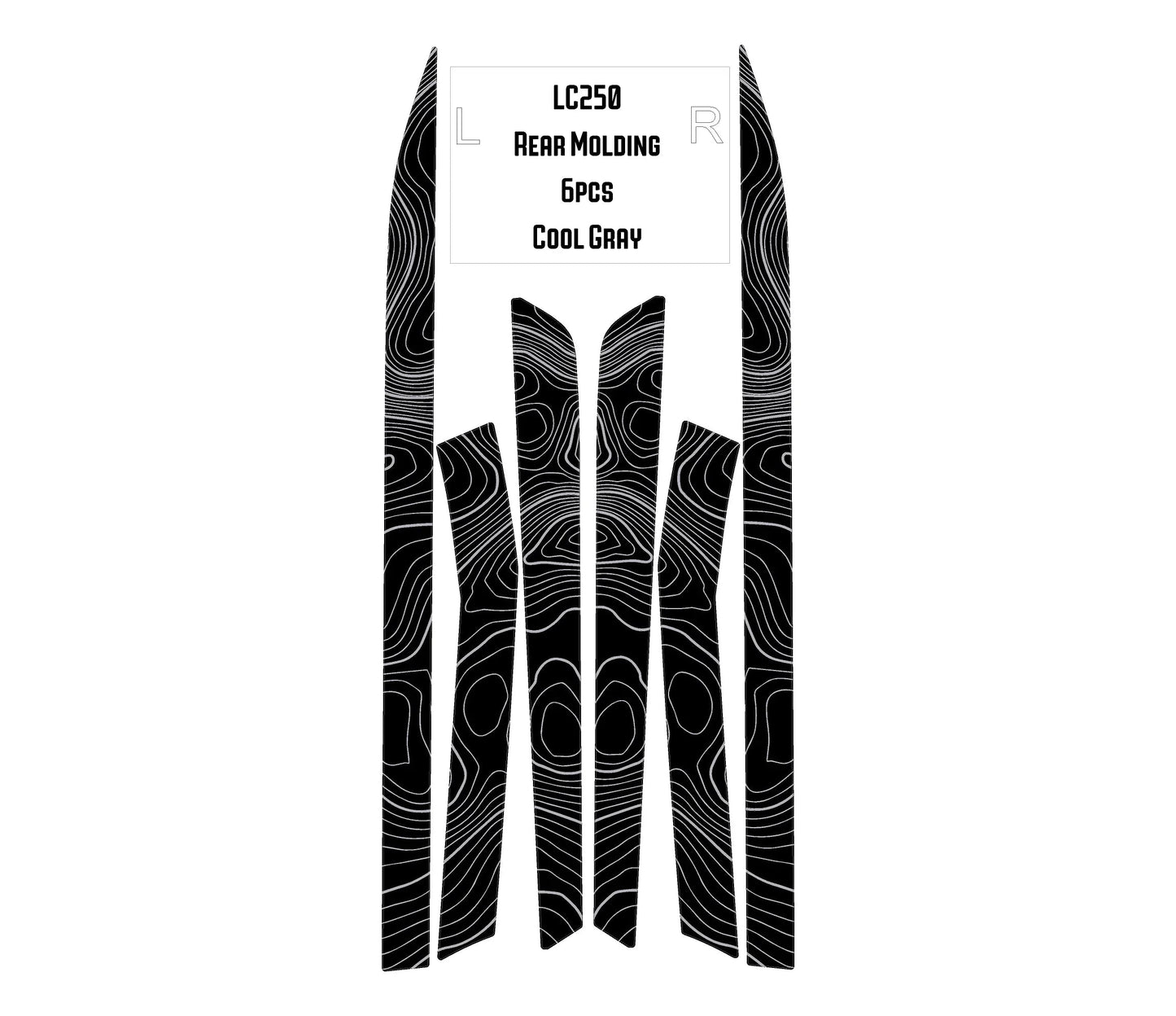 Topographic Rear Trim Overlays (6pcs) - 2024+ Land Cruiser / GX 550 - 24LC250RTRIM6PC-WH-24LC250RTRIM6PC-ARG-24LC250RTRIM6PC-CBNG-24LC250RTRIM6PC-CG-24LC250RTRIM6PC-DS-  DRIVEN - 10