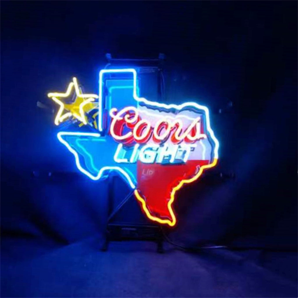 Coors Light with Texas Maps Neon Signs Light - MEX381-  DRIVEN - 1