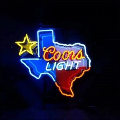 Coors Light with Texas Maps Neon Signs Light - MEX381-  DRIVEN - 2