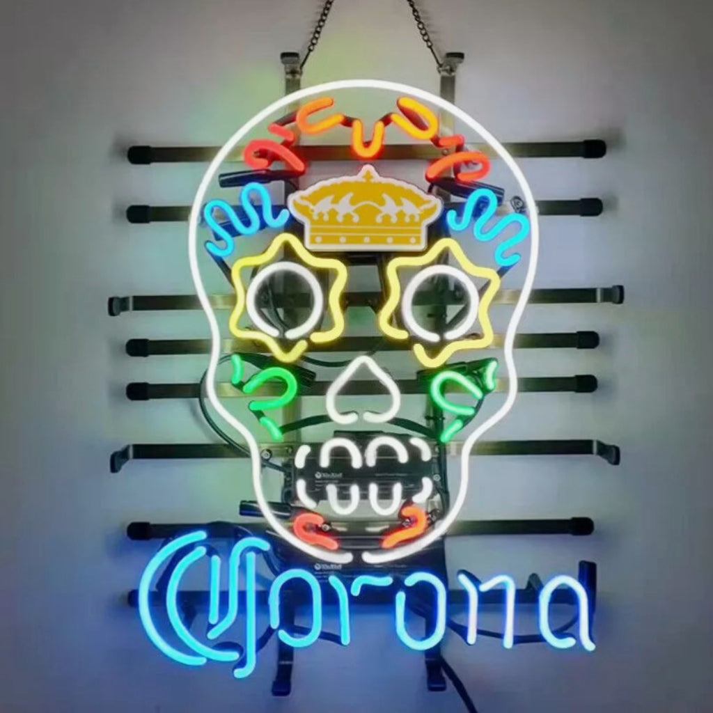 Corona Extra Dia De Los Muertos Hanuted Skull Neon Signs - ME708-  DRIVEN - 1