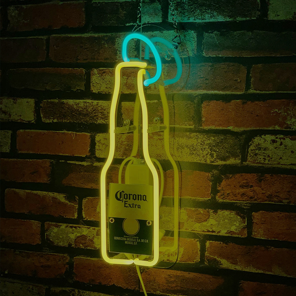 Corona Extra Bottle with Lime Neon Signs - TNXC073-  DRIVEN - 3
