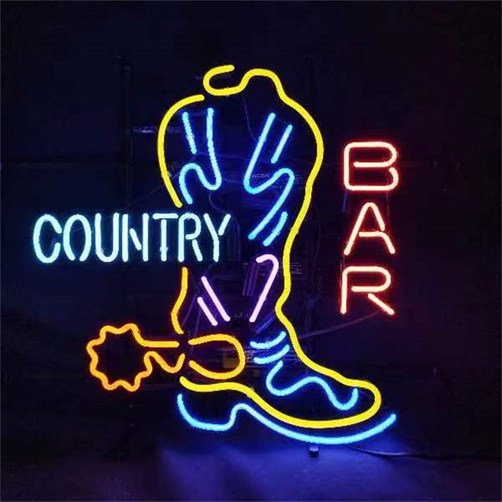Country Bar with Cowboy Boot Neon Signs - ME617-  DRIVEN - 2