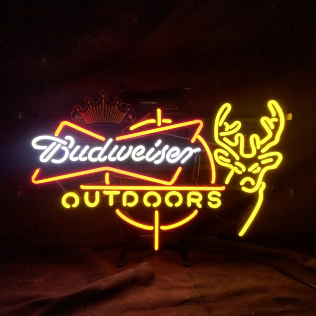 Budweiser Outdoors Deer with Crown Neon Signs - MA053-  DRIVEN - 2