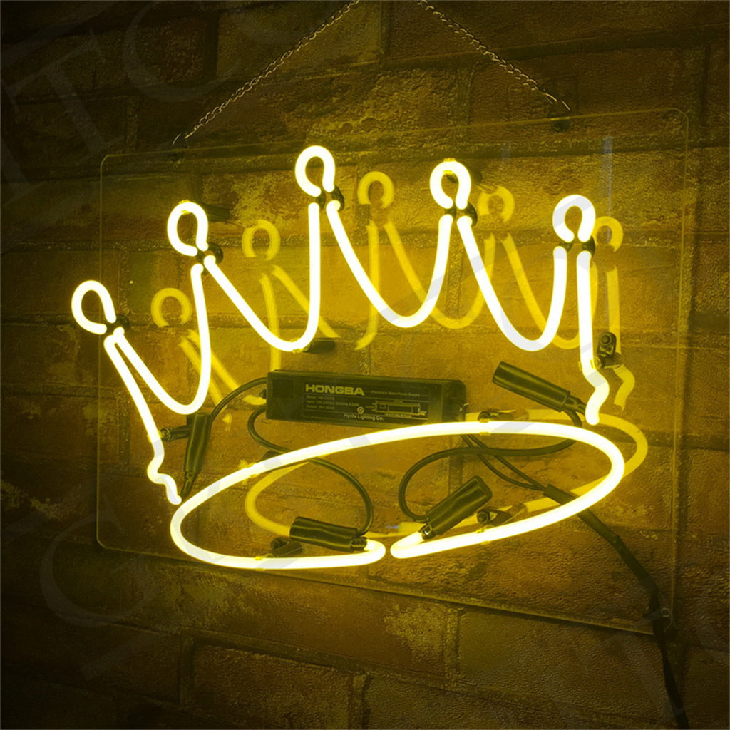 Crown Yellow Neon Signs - ME018-  DRIVEN - 4