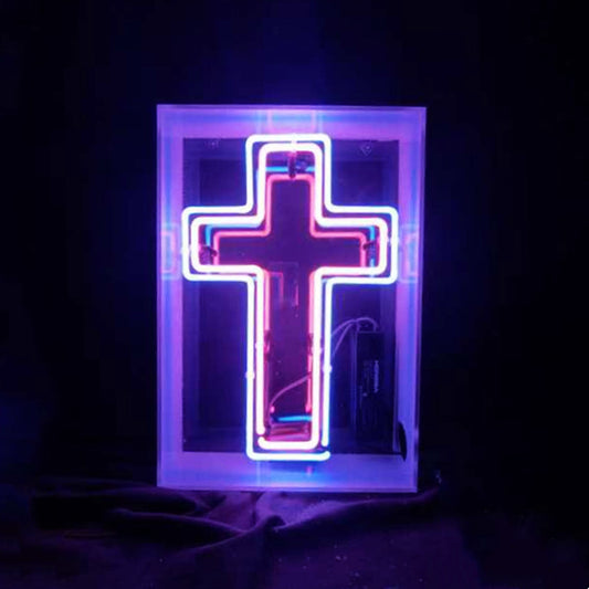 Cross Acrylic Box Neon Signs - TN188(box)-  DRIVEN - 1