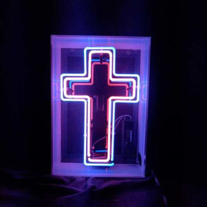 Cross Acrylic Box Neon Signs - TN188(box)-  DRIVEN - 2