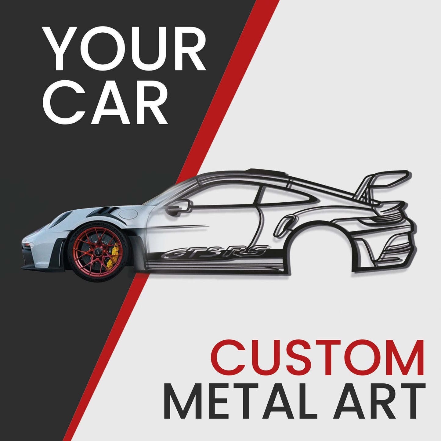 Your Personalized Car Metal Wall Art - MT1113 - MT1113B49SV-MT1113B49TV-MT1113B69SV-MT1113B69FV-MT1113B69RV-  DRIVEN - 1