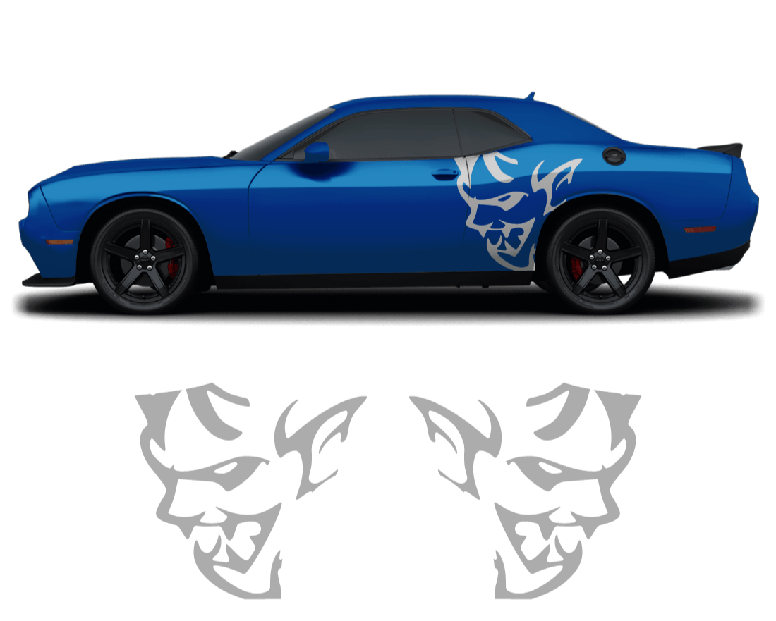 Dodge Challenger Demon Side Graphics – Premium OEM Style (2011–2022) – 2-Piece Vinyl Kit - sku-50951506591876-sku-50951506624644-sku-50951506657412-sku-50951506690180-sku-50951506722948-  DRIVEN - 4