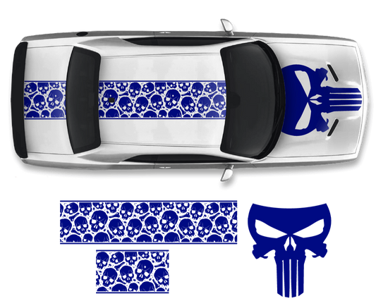 Dodge Challenger Top Skull Hood & Roof Graphics Kit (2011–2022) - sku-50951618101380-sku-50951618134148-sku-50951618166916-sku-50951618199684-sku-50951618232452-  DRIVEN - 1